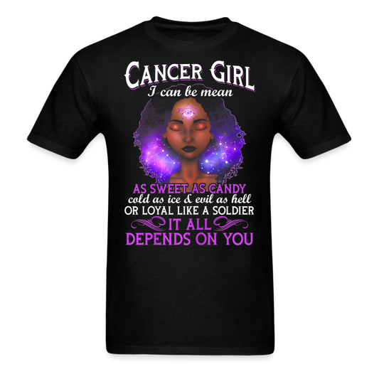 CANCER LOYAL GIRL UNISEX SHIRT - black