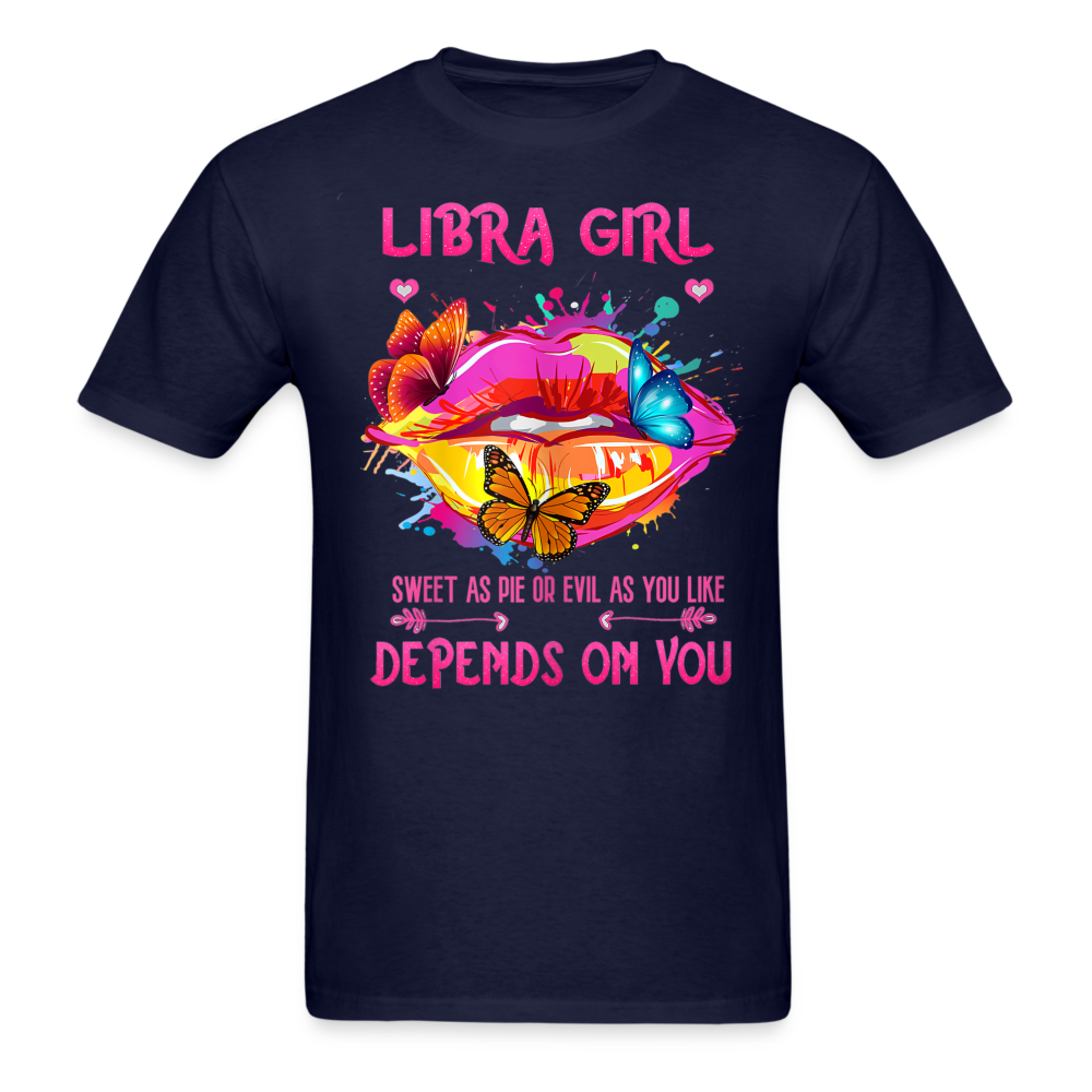 LIBRA BUTTERFLY LIPS UNISEX SHIRT - navy