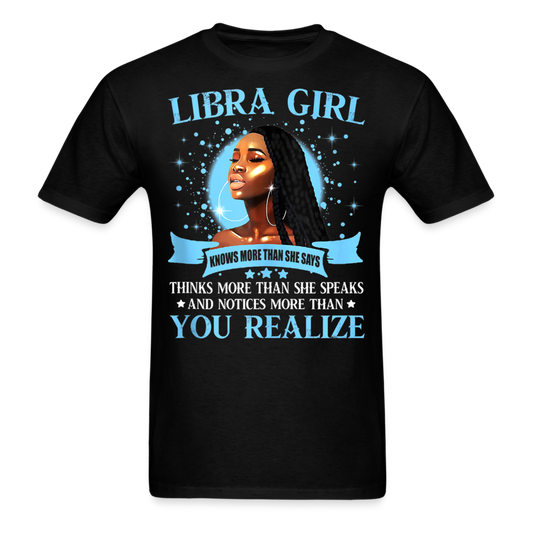 LIBRA GIRL KNOWS UNISEX SHIRT - black