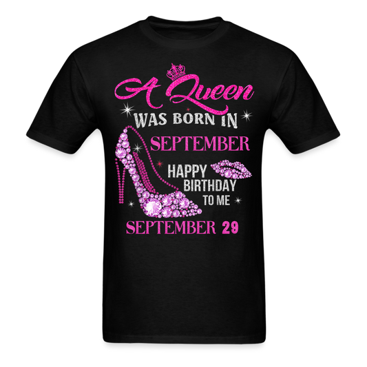29TH SEPTEMBER QUEEN UNISEX SHIRT - black