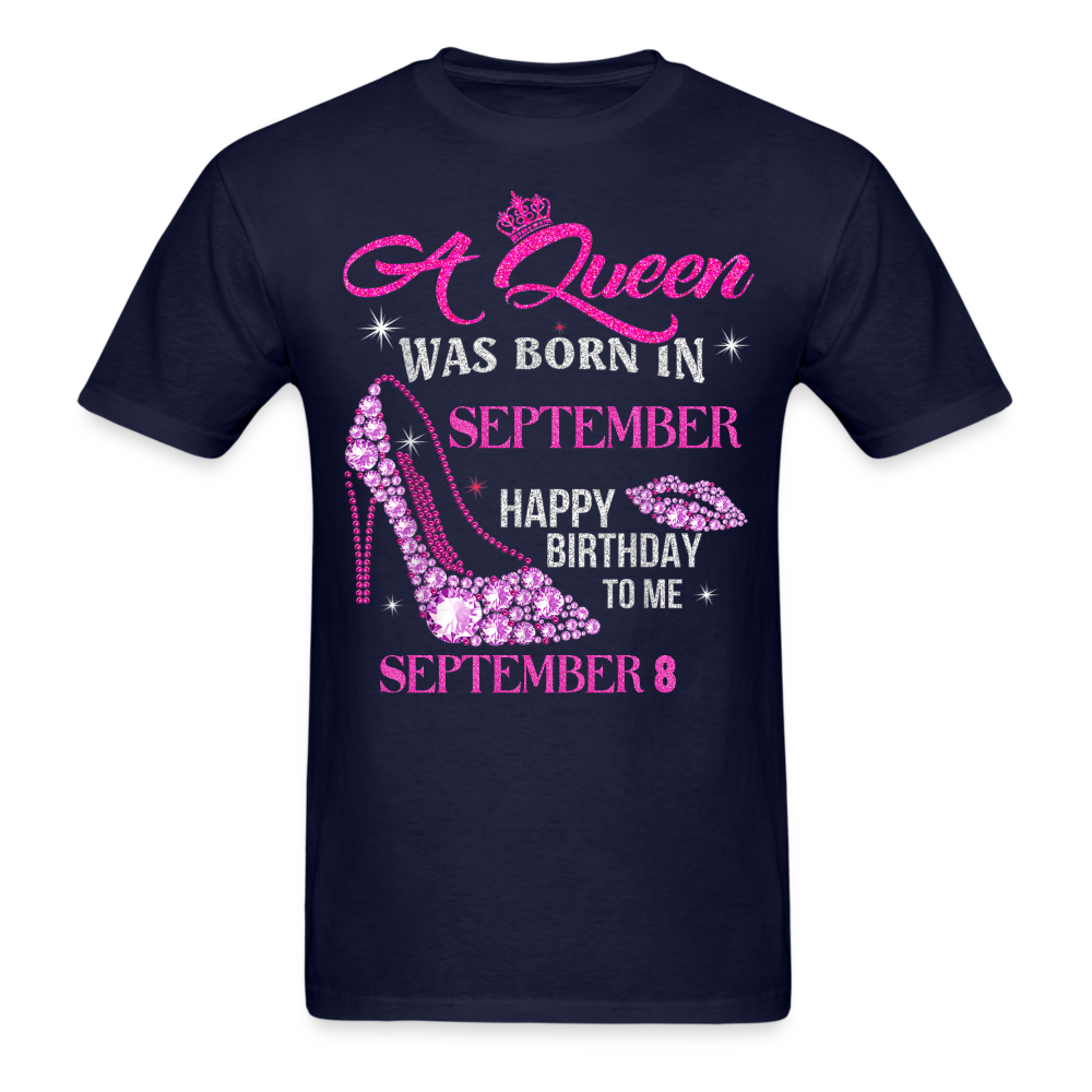 8TH SEPTEMBER QUEEN UNISEX SHIRT - navy
