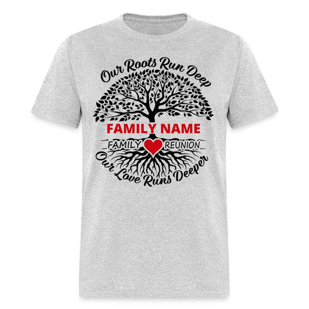 FAMILY ROOTS REUNION SHIRT - heather gray
