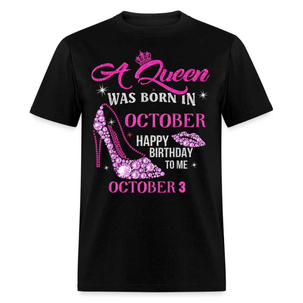 3RD OCTOBER QUEEN UNISEX SHIRT - black