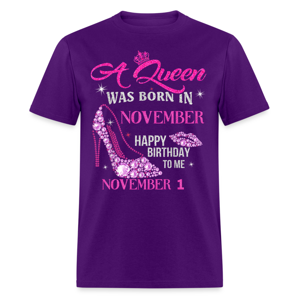 1ST NOVEMBER QUEEN UNISEX SHIRT - purple