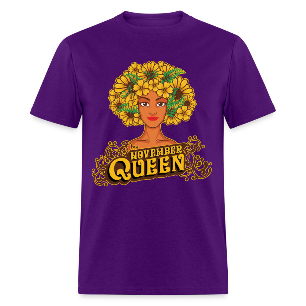 QUEEN NOVEMBER FLOWER UNISEX SHIRT - purple