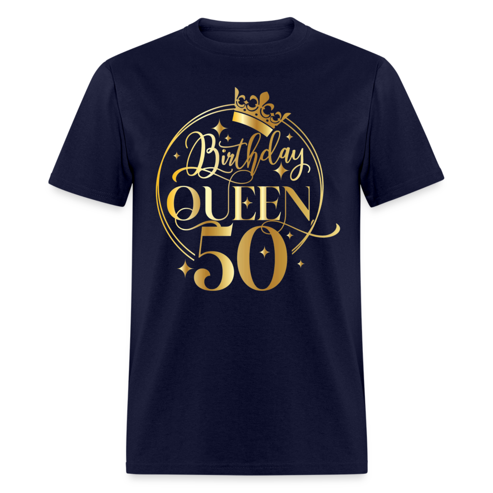 BIRTHDAY QUEEN 50 SHIRT - navy