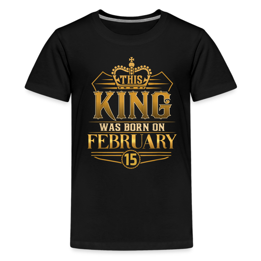 KING 15TH FEB KIDS PREMIUM SHIRT - black