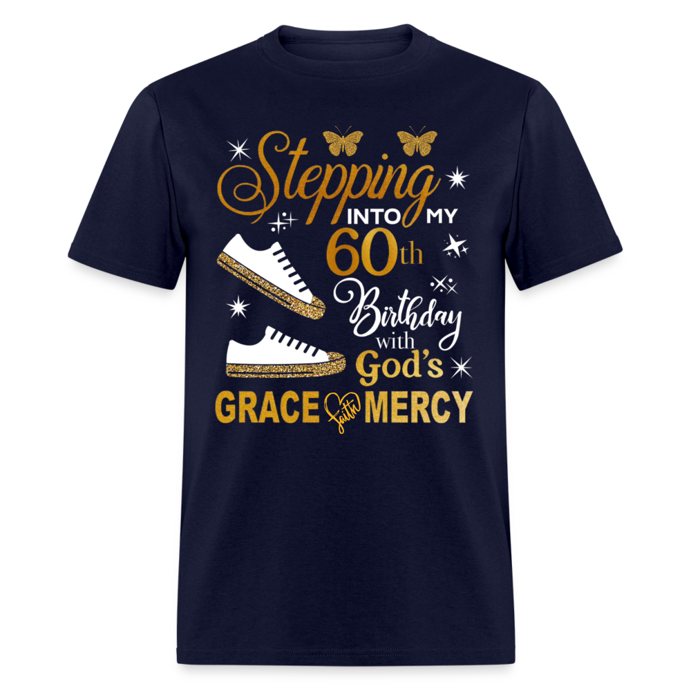 STEPPING 60 GRACE FAITH MERCY SHIRT - navy
